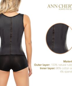 Ann Chery 2027 Corset Waist Trainer for Women’s Weight Loss - Colombian Waist Cincher With Straps - 3 Hook Vest Body Shaper XXL/40 Black 19 719kGQyu2rL