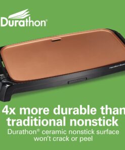 Hamilton Beach Durathon Ceramic Griddle Electric with 200 square inch PTFE & PFOA Free Cooking Surface (38519R) 18 719kX1gEIjL