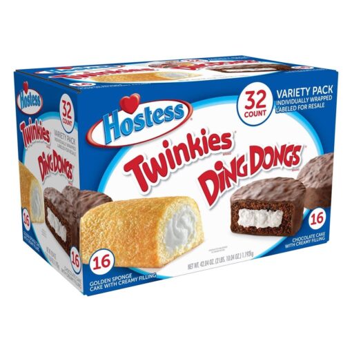 Hostess Twinkies & Cupcakes (16 Twinkies & 16 Cupcakes), Individually Wrapped, 32 Total