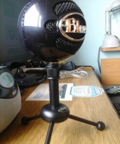 Logitech for Creators Blue Snowball USB Microphone for PC, Mac, Gaming, Recording, Streaming, Podcasting, Condenser Mic with Cardioid and Omnidirectional Pickup Patterns, Stylish Retro Design – Black Gloss Black 88 719nyNV0FlL 1