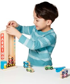 Melissa & Doug Stack & Count Wooden Parking Garage With 10 Cars 17 719o6RaSztL 2