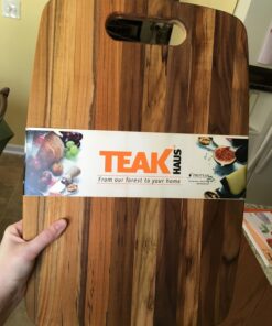 Alternative view of Teak Cutting Board - Rounded Rectangle Chopping Board With Centered Handle (18 x 12 x .75 in.) - By Teakhaus