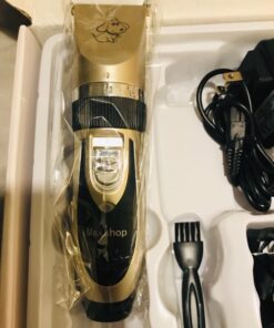 Maxshop Dog Grooming Kit, Low Noise Rechargeable Dogs Shaver Clippers Electric Quiet Dog Hair Trimmer for Dogs and Cats with Comb Guides Scissors Nail Kits (Gold Black) Gold Black 51 719pf GVYYL