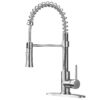 KINGO HOME Kitchen Faucet with Pull Down Sprayer, Commercial Utility Stainless Steel High Arc Single Handle Kitchen Sink Faucet with Sprayer Modern Farmhouse Spring Kitchen Faucets Brushed Nickel 29 719psFas29L