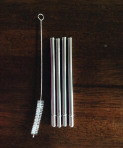 Short Safer Rounded End Stainless Steel Smoothie Straws, Reusable Straight Metal Straws for Half Pint Mason Jars, Coffee Mugs, Small Glasses, Cocktail Straws, 4 Portable Short Stainless Steel Straws 41 719rIfPVgQL