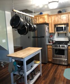 Cooks Standard NC-00269 Standard, Single Bar, 36-Inch Ceiling Mounted Wooden Pot Rack, Brown 38 719rIfRlIXL