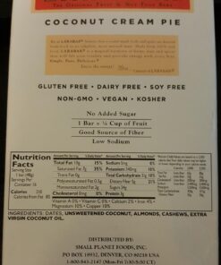 LÄRABAR Coconut Cream Pie, Gluten Free Vegan Fruit & Nut Bar, 16 Ct 16 Count (Pack of 1) 30 719rMhVez6L