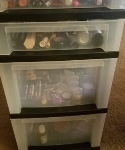 IRIS USA, Inc 116827 Mini Chests,4-Drawer,12-1/16-Inch x14-1/4-Inch x26-7/16-Inch ,Clear/Black 40 719rlahRJgL