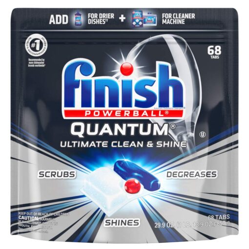 Finish - Quantum - 68ct - Dishwasher Detergent - Powerball - Ultimate Clean & Shine - Dishwashing Tablets - Dish Tabs 68 Count (Pack of 1)