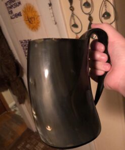 Trondebal Viking Drinking Horn Mug, 15-20 Oz Natural Ox Horn Cup & Cofee Stein | Cool Unique Gift for Men and Women, Home Decor Accessories | Shot Glasses for Beer, Ale, Whiskey, Mead 38 719tIV5tOdL