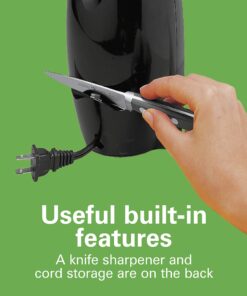 Hamilton Beach Electric Automatic Can Opener with Auto Shutoff, Knife Sharpener, Cord Storage, and SureCut Patented Technology, Extra Tall, Black 25 719tNCc5CDL