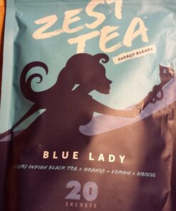 Zest 150mg High Caffeine Energy Leaf Blend - Blue Lady Black Tea - 20 Pack Bag - Hot or Iced - All Natural Strong Flavored Healthy Coffee Alternative Highly Caffeinated Substitute - Perfect for Keto 20 Count (Pack of 1) 46 719tXvKJaJL