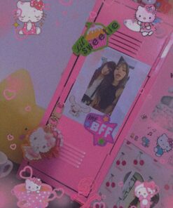 Schylling Girls Talk Pink Mini Locker - 11.25" Decorative Metal Storage Locker with 17 Mix-and-Match Magnets, Lock, and Keys - Ages 4-12 11 719u94mleeL