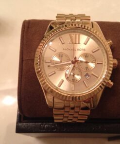 Michael Kors Lexington Men's Watch, Stainless Steel Bracelet Watch for Men Gold Steel 39 719v4nttBYL