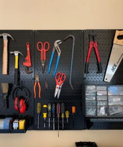 Pegboard Organizer Wall Control 4 ft. Metal Pegboard Standard Tool Storage Kit with Black Toolboard and Black Accessories 51 719vzzxvCHL