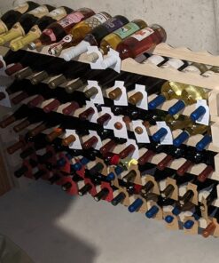 Stackable Modular Wine Rack Wine Storage Rack Holder Display Shelves for Wine Cellar or Basement, Freestanding Wine Rack Thick Wood Wobble-Free (Unfinished, 12 X 6 Rows (72 Slots)) 41 719wn1UvBL