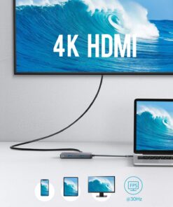 Anker USB C Hub Adapter, PowerExpand+ 7-in-1 USB C Hub, with 4K USB C to HDMI, 60W Power Delivery, 1Gbps Ethernet, 2 USB 3.0 Ports, SD and microSD Card Readers, for MacBook Pro and Other Laptops 28 719xTjP1dL