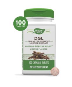 Nature's Way DGL Chewable Tablet - Digestive Support & Relief* - Deglycyrrhizinated Licorice Extract - Gluten, Soy & Dairy Free - 100 Chewables 15 719xhHOX6iL