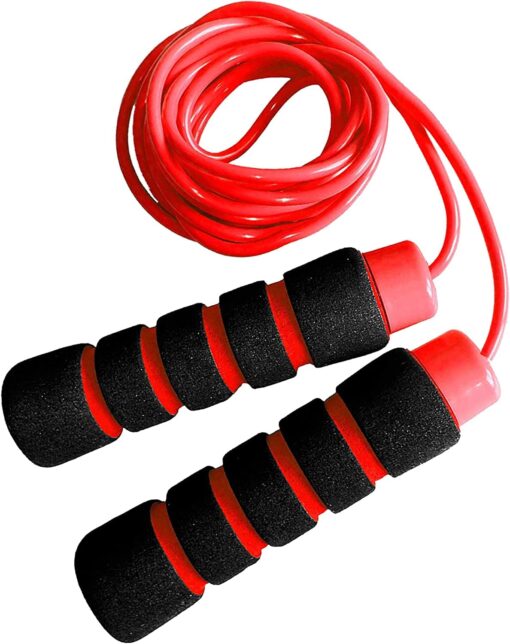 Limm Adjustable Jump Rope for Workout - All-Purpose Exercise Jump Rope Kids & Adults Love with Tangle-Free, Comfortable Foam Handles - Best Slimming, Cardio & Endurance Training Red