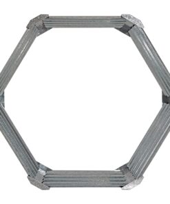 Sunnydaze 40-Inch Hexagon Galvanized Steel Raised Garden Bed Kit - Outdoor Metal Planter for Plants and Vegetables - Silver 33 719yAVK4uCL