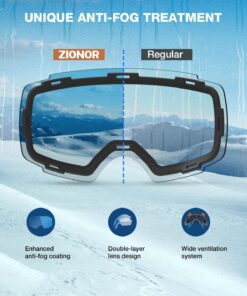 ZIONOR X4 Ski Goggles Magnetic Lens - Snowboard Snow Goggles for Men Women Adult A0 Vlt 13.67% Blue Lens Blue Frame 52 719ymiB83wL