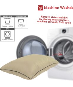 Majestic Pet Rectangle Large Dog Bed Washable – Non Slip Comfy Pet Bed – Dog Crate Bed Super Value Pillow Dog Bed – Dog Kennel Bed for Sleeping - Dog Bed Large Breed 46 x 35 Inch – Solid Khaki 46.0"L x 35.0"W x 7.0"Th 27 719ypYvLuFL