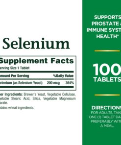 Alternative view of Nature's Bounty Selenium, Supports Prostate and Immune System Health, 200 mcg, 100 Tablets (Pack of 3) See Label 100 Count (Pack of 1)