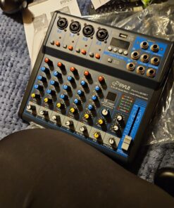 Pyle Professional Audio Mixer Sound Board Console - Desk System Interface with 6 Channel, USB, Bluetooth, Digital MP3 Computer Input, 48V Phantom Power, FX16 Bit DSP- PMXU63BT , Black 33 719zxNfqZsL