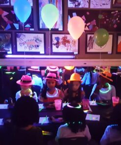 Novelty Place 12Pcs Neon Plastic Party Hats, Gangster Mafia Style for Kids and Adults in Birthday, Concerts, Music Party pack of 12 Multicolored 16 71A 72UKJuL