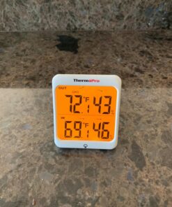 ThermoPro TP63B Indoor Outdoor Thermometer Wireless Hygrometer, 500FT Inside Outside Thermometer, Remote Temperature Monitor with Cold-Resistant Sensor, Outdoor Thermometers for Patio Home Greenhouse 36 71A fBRNZL
