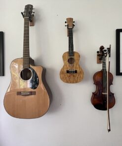 Ukulele Hanger Wooden Wall Mount Made in the USA or Mandolin Hanger - Cherry Hardwood - by String Swing CC01UK-C Single Unit 35 71A0RC1jO9L