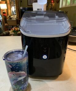 Kndko Nugget Ice Maker Countertop,34lbs/Day,Portable Crushed Ice Machine,Self Cleaning with One-Click Design & Removable Top Cover,Soft Chewable Pebble Ice Maker for Home Bar Camping RV,Black Basic 33lbs/day with pebble ice BLACK UPGRADE 1 42 71A149TjJYL