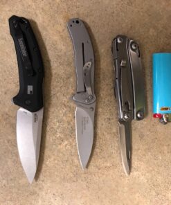 Kershaw Zing SS Pocketknife, 3" 8Cr13MoV Stainless Steel Blade, Assisted Thumb-Stud and Flipper Opening EDC 45 71A1DHm3s L