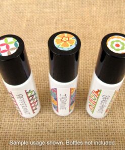 81 Kaleidoscope Oval Poly Waterproof Essential Oil Bottle Labels Plus 81 Round Cap Stickers by Rivertree Life 22 71A1rv6vu8L