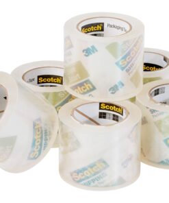 Scotch Sure Start Packing Tape, Clear, Holiday Wrapping Tape with Quiet Unwind and Easy Start, 1.88 in. x 25 yd., 6 Tape Rolls 6 Rolls 27 71A5E0qpXJL