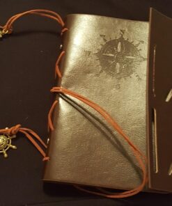 EvZ Leather Writing Journal Notebook, 7 Inches Vintage Nautical Spiral Blank String Diary Notepad Sketchbook Travel to Write in, Unlined Paper, Retro Pendants, Classic Embossed, Coffee 54 71A5Ys2VJL