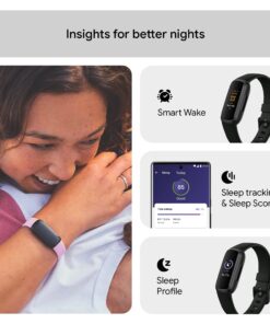 Fitbit Inspire 3 Health &-Fitness-Tracker with Stress Management, Workout Intensity, Sleep Tracking, 24/7 Heart Rate and more, Midnight Zen/Black One Size (S & L Bands Included) Black/Midnight Zen Tracker 20 71A69rUSRL