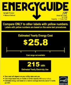 SPT UF-114SS Upright Freezer, Stainless Steel, 1.1 Cubic Feet 5 71A6Le9AqXL