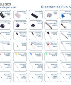 ELEGOO Electronic Fun Kit Bundle with Breadboard Cable Resistor, Capacitor, LED, Potentiometer total 235 Items for Arduino B)E2 12 71A77fVSRGL
