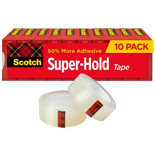 Scotch Super-Hold Tape, 10 Rolls, Transparent Finish, 50% More Adhesive, Trusted Favorite, 3/4 x 800 Inches, Boxed (700S10) 1