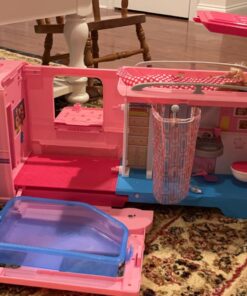 Barbie Camper, Doll Playset with 50 Accessories, Includes Waterslide, 2 Hammocks, Canopy Bed & Fireplace, Dream Camper (Amazon Exclusive) Standard Packaging 21 71A8LccHAjL