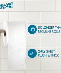 Amazon Brand - Presto! 2-Ply Toilet Paper, Ultra-Soft, Unscented, 24 Rolls (4 Packs of 6), Equivalent to 120 regular rolls 6 Rolls (Pack of 4) 38 71ABtE8V0YL