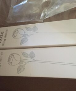 Elegance Long Stem Rose Ring Holder, 9", Silver 37 71ACVPIkVLL