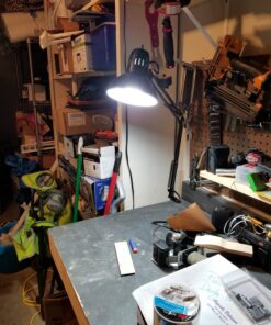 Globe Electric 56963 32" Multi-Joint Desk Lamp with Metal Clamp, Black, LED Bulb Included, On/Off Rotary Switch on Shade, Partially Adjustable Swing Arm, Home Essentials, Reading Light, Office Décor 31.5 inches 39 71AEqQ1WaIL