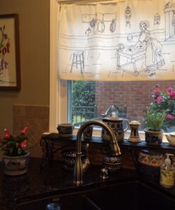 MyGift Black Metal Over The Sink Shelf with Scrollwork Design, 2 Tier Display Stand Organizer for Kitchen Accessories 38 71AF9qEESFL