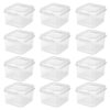 Sterilite FlipTop, Stackable Small Storage Bin with Hinging Lid, Plastic Container to Organize Desk at Home, Classroom, Office, Clear, 12-Pack 12 Pack 57 71AFGDb63L
