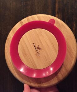 Avanchy Baby Plates Divided Bamboo with Suction for Babies Kids Toddler Food with Silicone Spoon for Feeding (Magenta) Magenta 36 71AFGLzZd0L