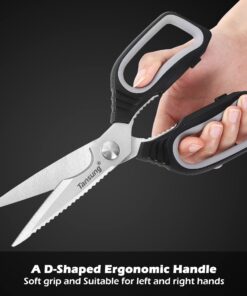 Kitchen Shears, TANSUNG Kitchen Scissors Heavy Duty Dishwasher Safe Food Scissors, Multipurpose Scissors Stainless Steel Kitchen Scissors for Chicken, Poultry, Vegetables, Meat, Fish, Herbs, BBQ Black 32 71AFVYSJiSL