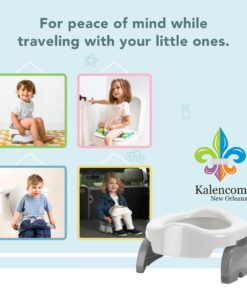 Kalencom Potette Plus 2-in-1 Travel Potty and Trainer Seat - Dual-Purpose Potty Training Toilet Seat - Portable Potty for Toddler Travel - With Durable, Lock-In Legs and Splash Guard - Red 19 71AG 6SEdL