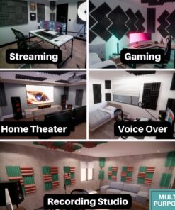 Professional Acoustic Foam Panels - Wedge Style 12x12x2” Tiles - 4 Pack - Studio Foam for Sound Dampening - Soundproofing Foam for Walls and Ceilings (Charcoal Color) Charcoal 31 71AGCuJ6b2L